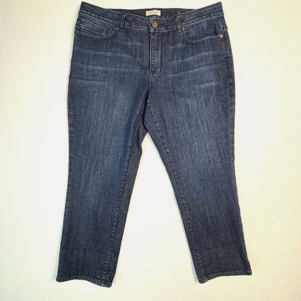 Coldwater Creek Polkadot Capri jeans cropped polka dot cuffs denim stretch 10 M - Picture 6 of 10